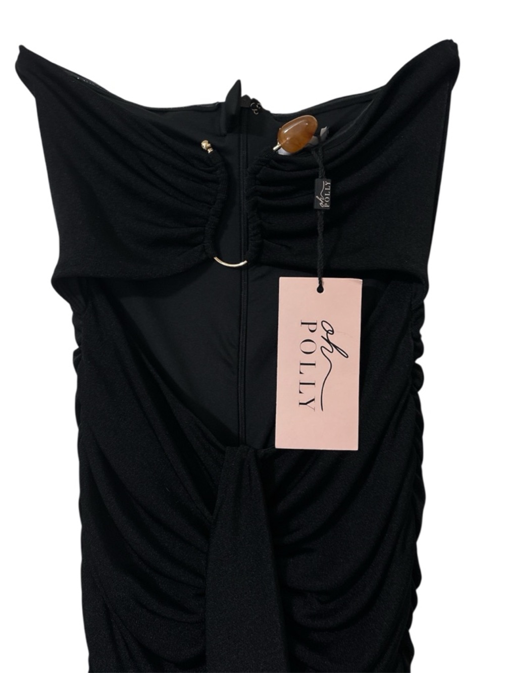 RARE Oh Polly Susanna Hardware Detail Cut-Out Midaxi Dress in Black Sz 8 NWT - Picture 9 of 13